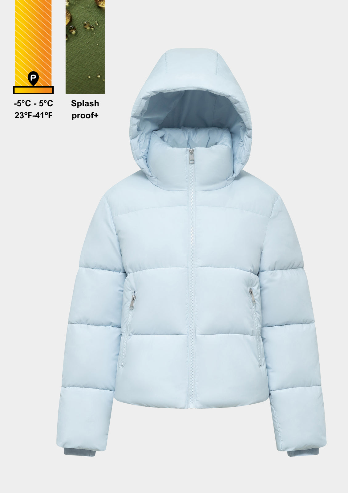 Detachable hooded down jacket