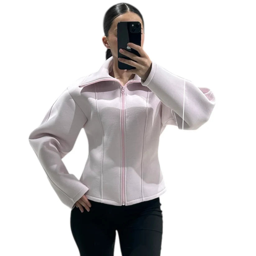 Sculpting Zip Jacket — Elegant Fit, Premium Comfort, Soft & Substantial Fabric