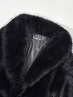 Women's Solid Color Open Front Faux Fur Coat, Elegant Long Sleeve Waterfall Collar Outerwear for Fall & Winter, Women's Clothing for Daily Wear,  Clothing for Women