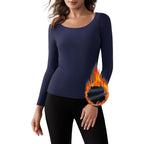 Women Long Sleeve Thermal Shirt Fleece Lined Undershirt Ultra Soft Base Layer Tops for Women Cold Weather