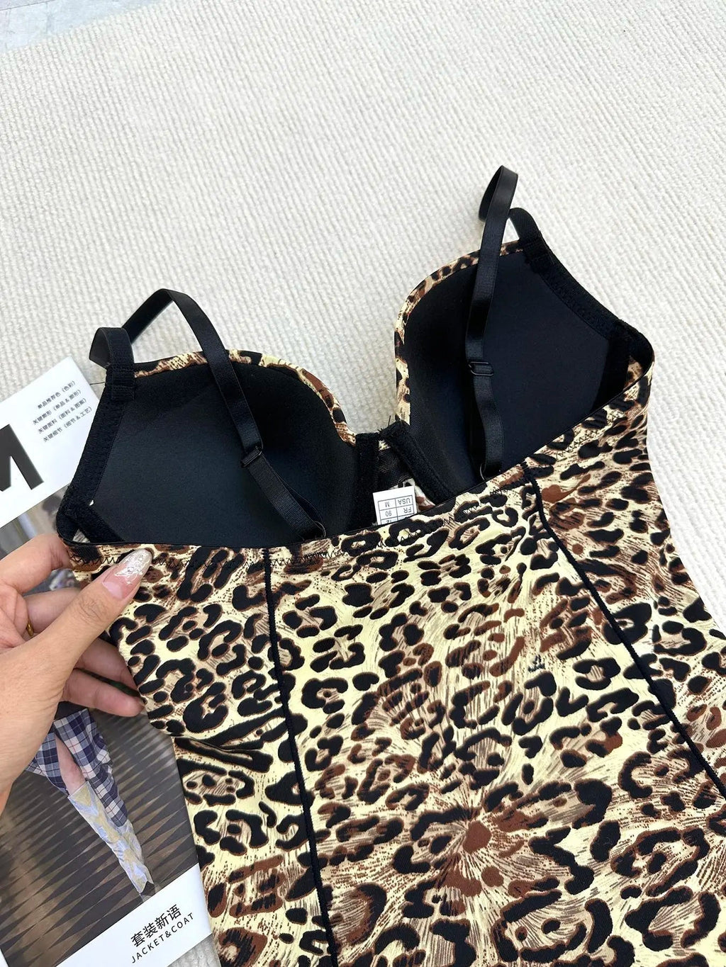 Elegant Leopard Print Body Shaping Dress, Adjustable Strap, Above the Knee, Casual Style, All Seasons, Women's Slimming Skirt, Shapewear