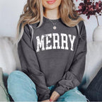 Retro Merry Sweatshirt, Merry Christmas Sweatshirt, Womens Christmas Shirt, Festive Holiday Sweater, Cute Christmas Gift, Christmas Shirt