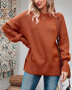 Womens Oversized Tunic Sweaters Fall Slouchy Long Sleeve Ribbed Knit Side Slit Pullover Jumper