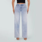 Magic SHAPUM Mid Low Waist BBL Jeans for Women Wide Leg Loose Fit Comfortable Stretchy Denim Pants BLACK B Stretch Denim Tights leg baggy jean