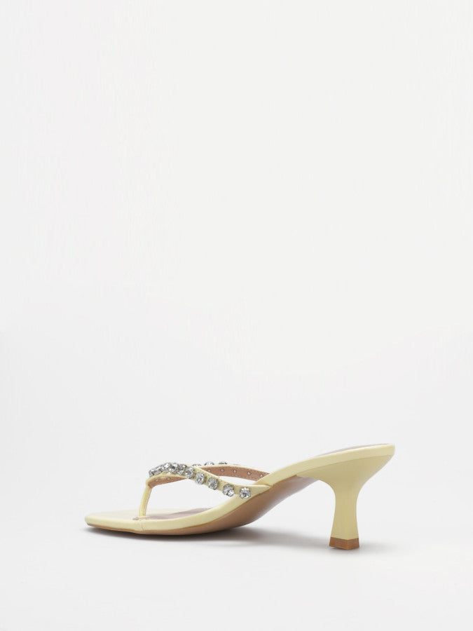 Tongs à strass et talon bobine