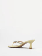 Tongs à strass et talon bobine