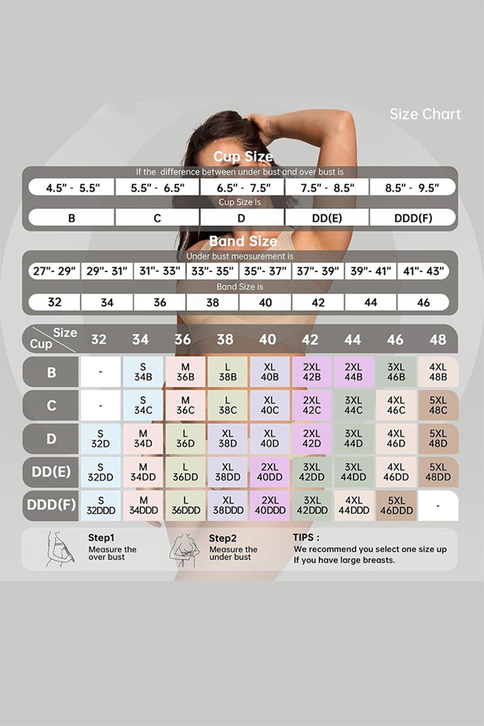Curveins Plus Size Padded Wireless Full Coverage Comfortable Bra for Big Chest