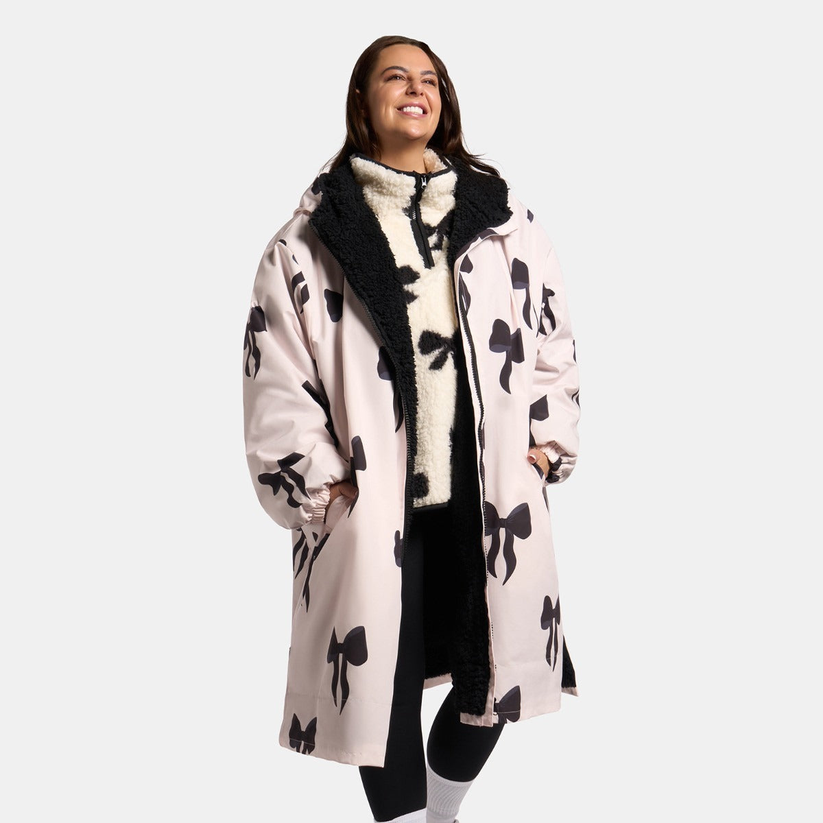 Drying Robe Waterproof Wind Resistant Changing Robe Soft Sherpa Fleece Lined Oversized Hooded Long Sleeve Coat Jacket for Kids Adults Men Women Surfing Beach Swimming Keep Dry