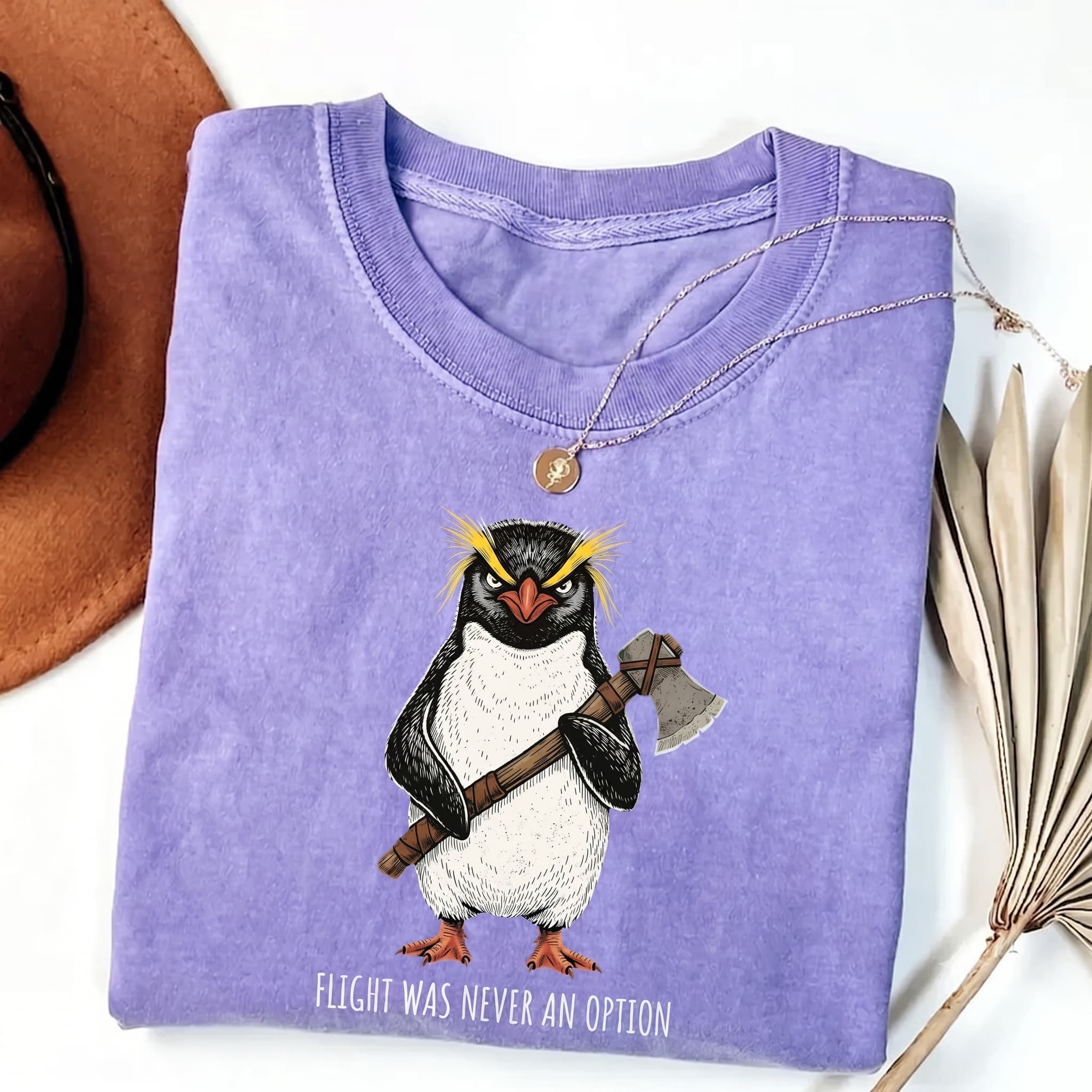 Flight Was Never an Option Comfort Penguin Meme T-shirt