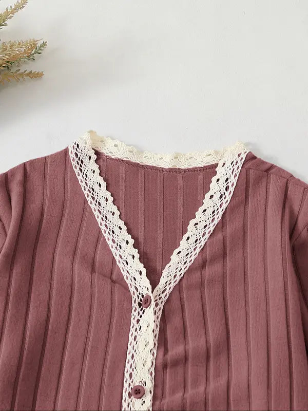 Women's V Neck Long Sleeve Pajama Set, Casual Fitted Sleepwear for All Seasons, Elegant Home Wear, 2pcs New Arrival