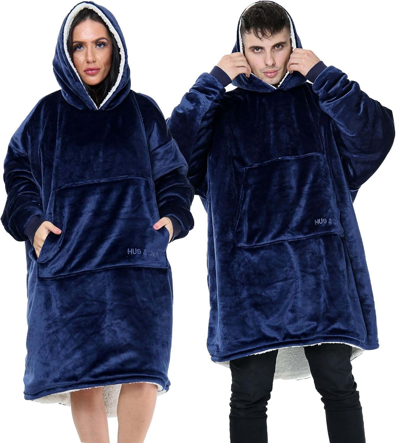 Oversized Hoodie Blanket Men Women, Ultra Soft Sherpa Fleece Warm Cosy Wearable Throw Sweatshirt Snuggle Oodies for Adults Teens with Big Pocket
