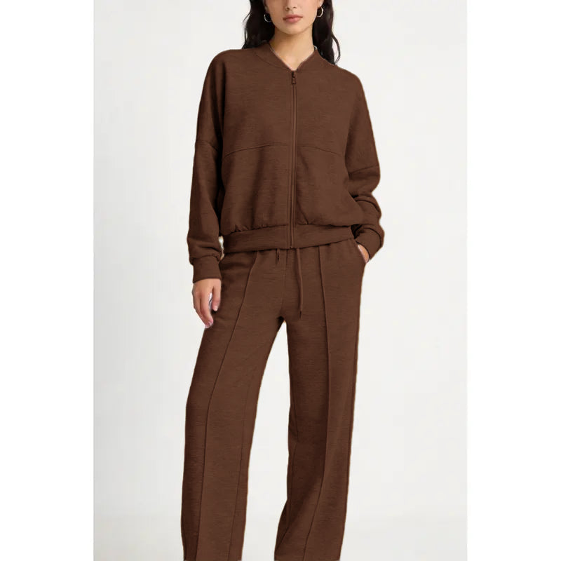 Spring tracksuit with zippered, fleece-free lining