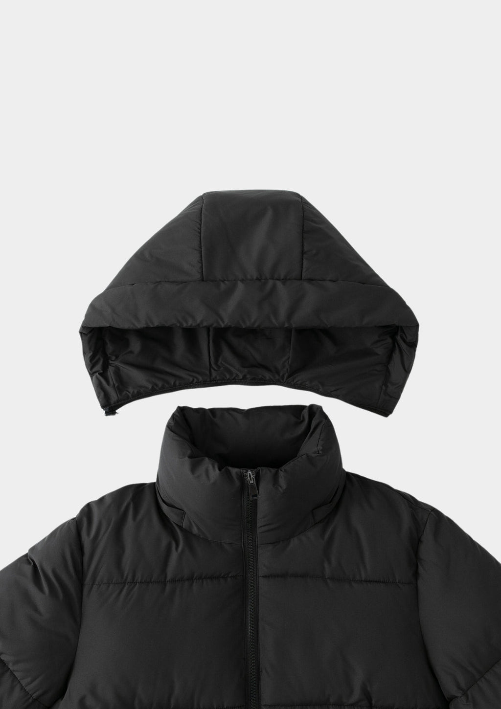 Detachable hooded down jacket