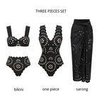 Underwire Black CutoutSwimsuit Set(s)