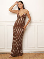 Robe dos-nu à motifs pois