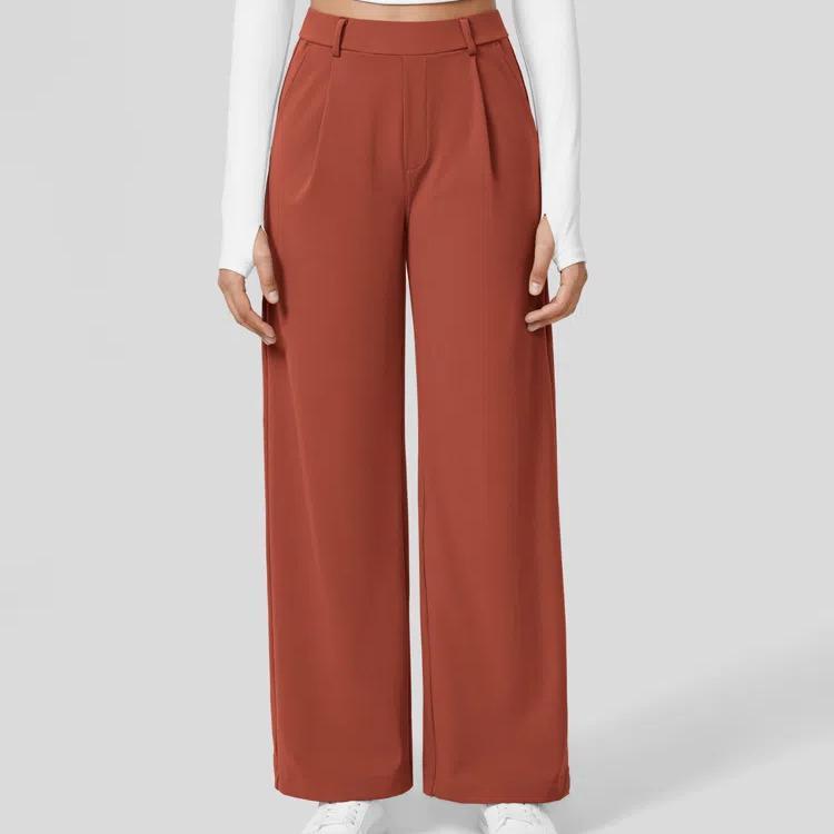 High Waisted Pocket Straight Leg Work Pants, Business Casual Outfits for Women, Women's Sports & Outdoor Clothing