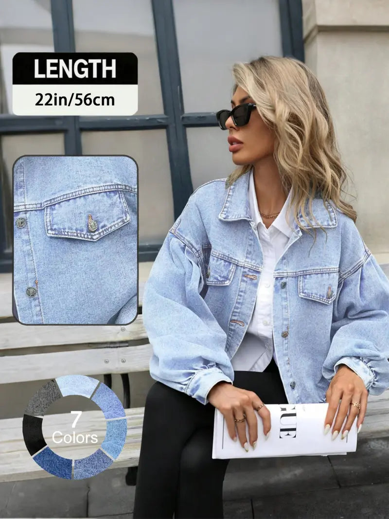 Women's distressed denim jacket