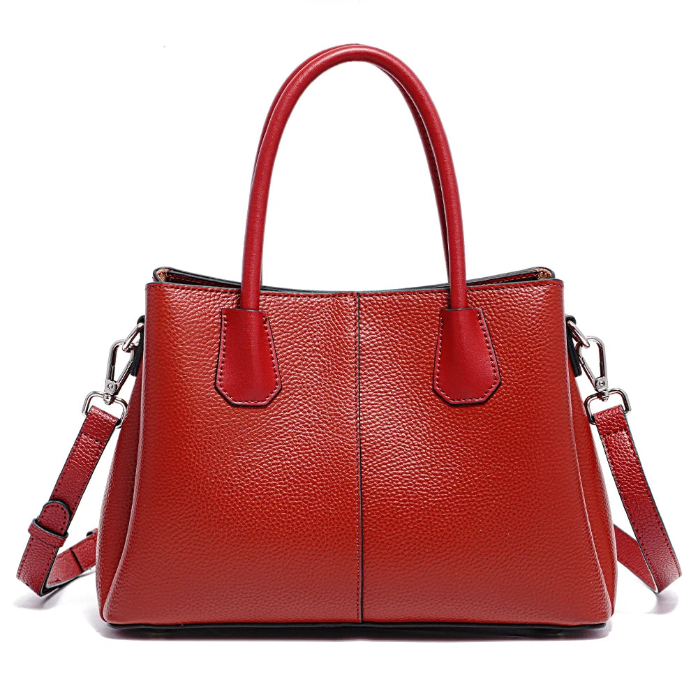 Women’s White Leather Top Handle Bag