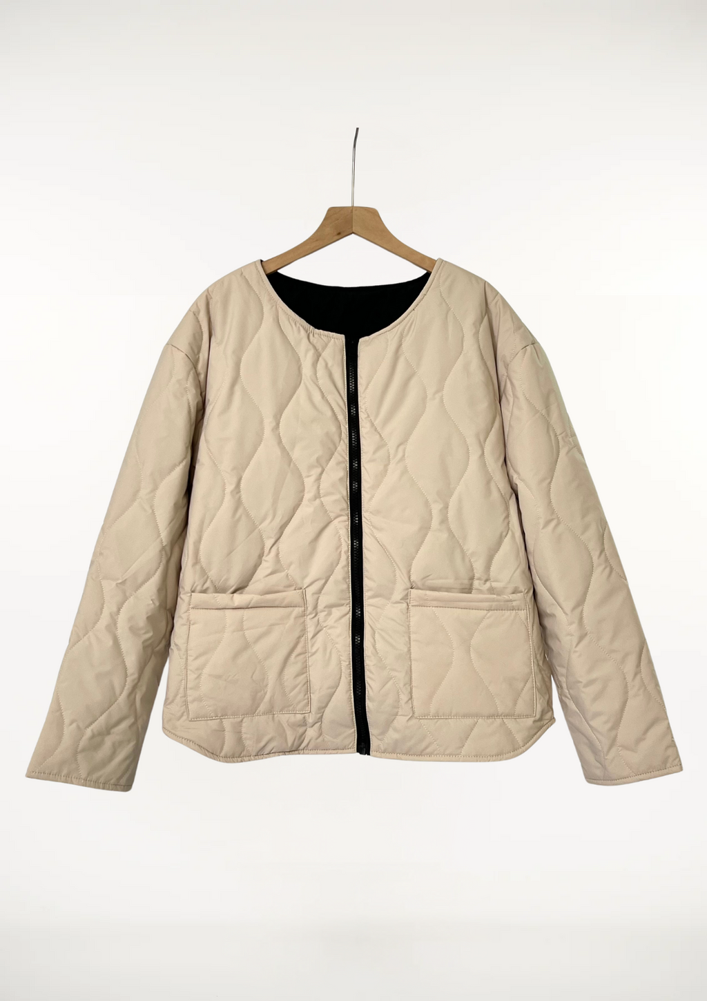 Women's Thin Round Neck Quilted Jacket