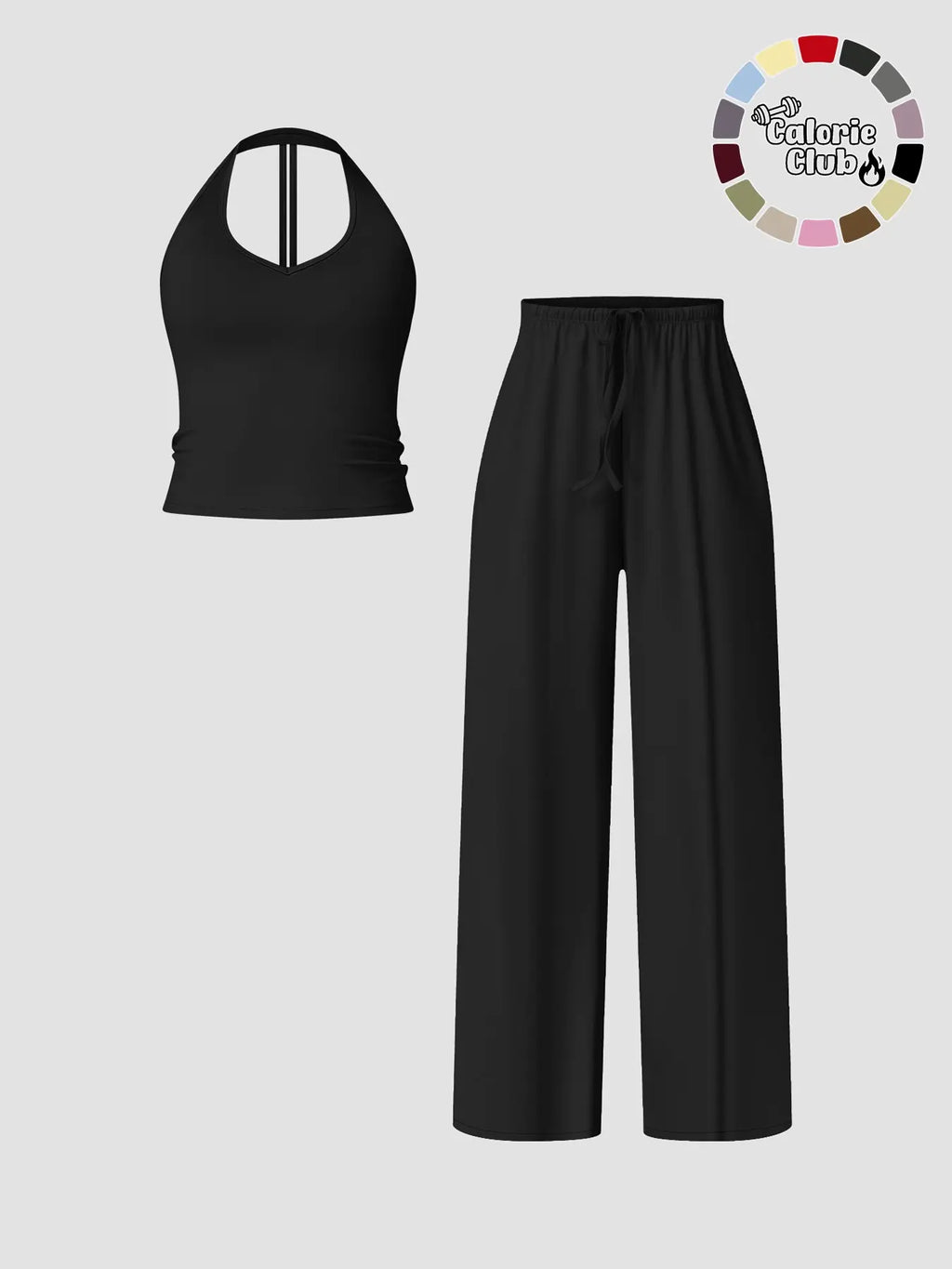 Women's Quick-Dry Sports Tank Top, Casual High-Waisted Bell Bottoms