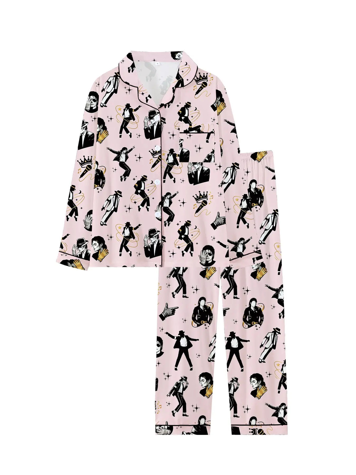 Women's Cute Retro Music Star Pajamas Set