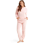 Womens Soft Fleece Hooded PJs Pyjama Bottoms Top Loungewear Set