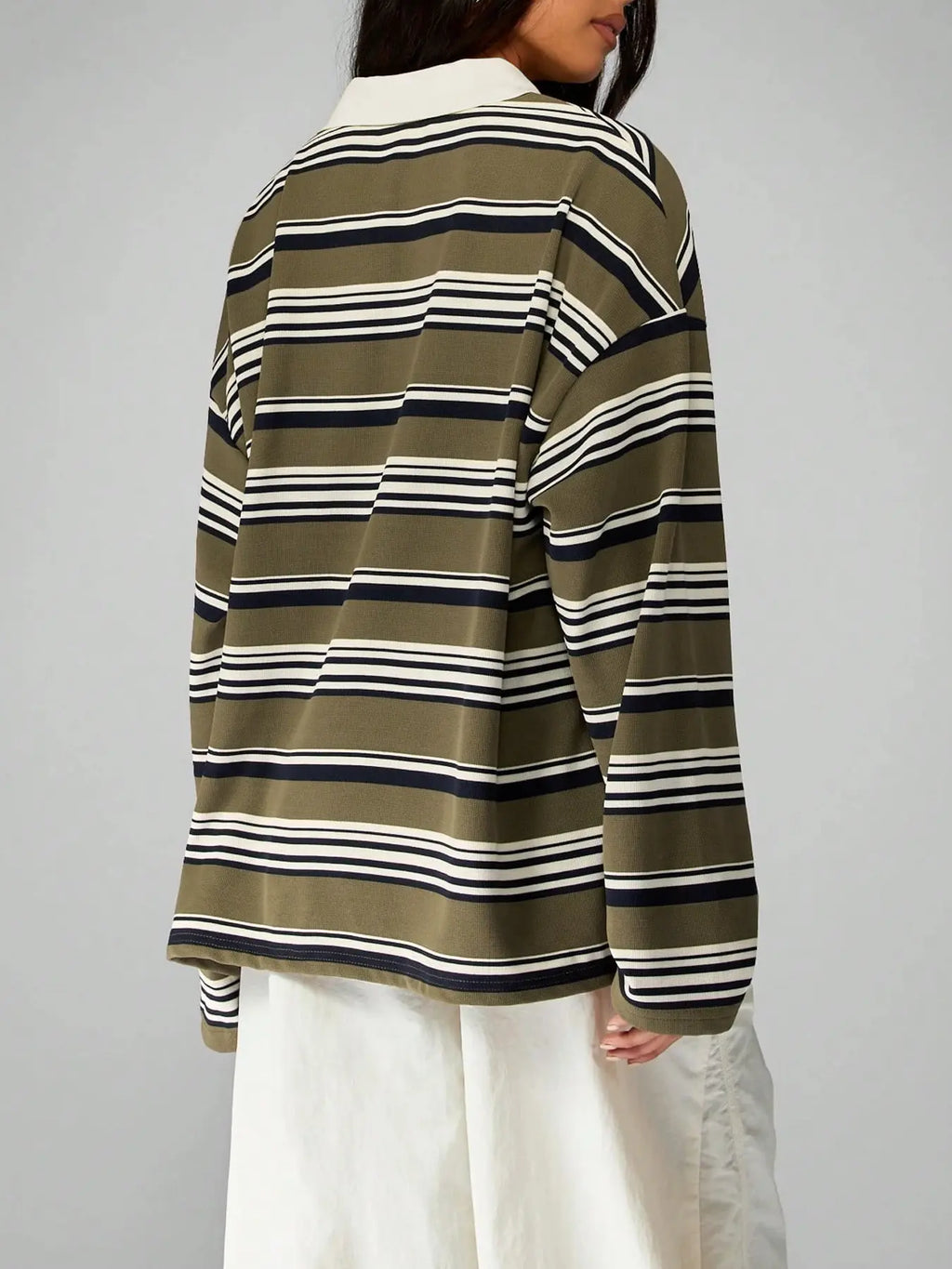 Vintage Striped Collared T-Shirt