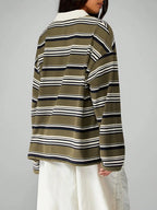 Vintage Striped Collared T-Shirt