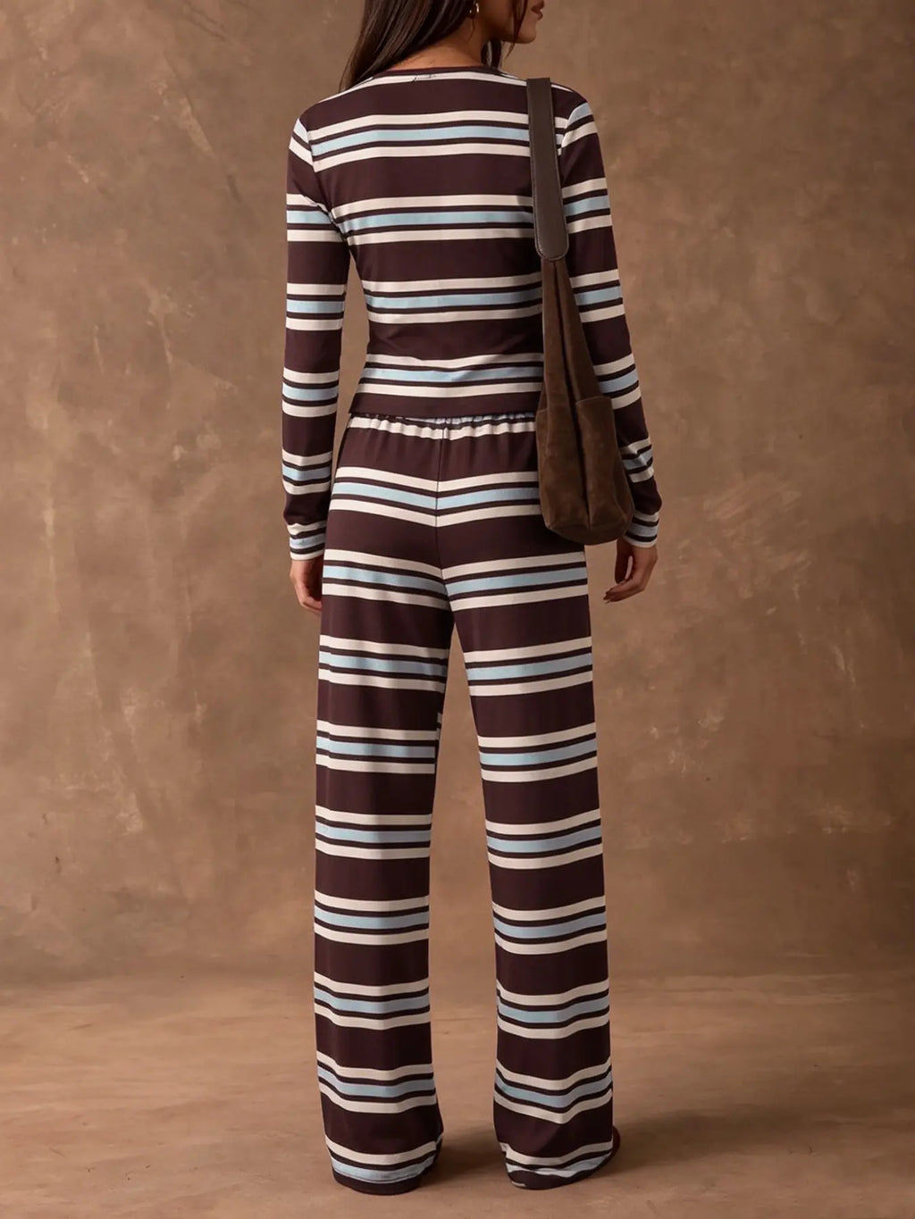 Women's Striped Knit Two-Piece Set
