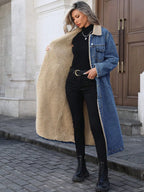 Women's Fall Winter Basic Chic Fashion Long Denim Jacket
