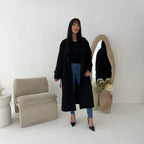 Womens Trench Belted Buttoned Coat