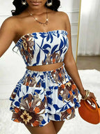 Women's cropped vest and mini skirt set