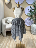 Women's Sleeveless Knit Tank Top and Asymmetrical Skirt Set