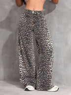 Women's Leopard Print Wide-Leg Oversized Pants