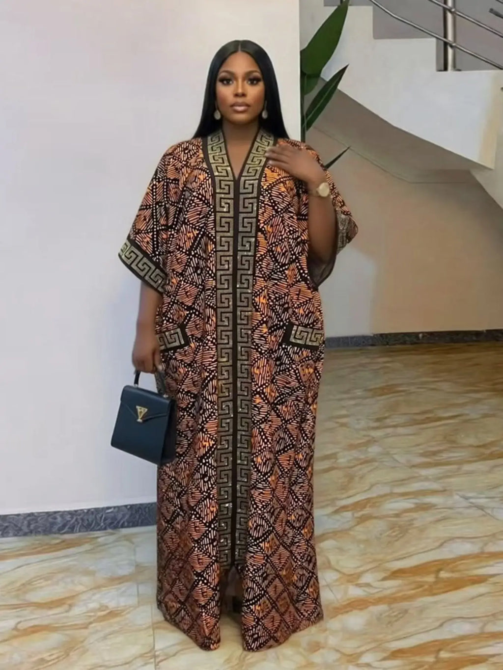Plus Size African-Style Kaftan Dress for Women