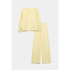 Women's tracksuit with ruffled top and trousers