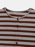 Women's Casual Colorblock Striped Long Sleeve Top & Loose-Fit Pants Set, Perfect for Holidays, Commuting, Daily Wear