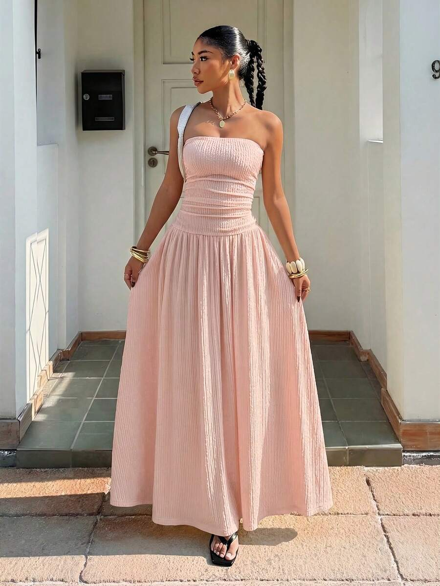 Women's Summer Elegant Strapless Maxi Dress
