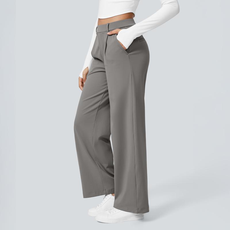 High Waisted Pocket Straight Leg Work Pants, Business Casual Outfits for Women, Women's Sports & Outdoor Clothing