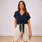 [2026.COUTURE] Camicia Annodata A Maniche Corte