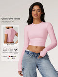 Women's Solid Round Neck Compression Sports Tee