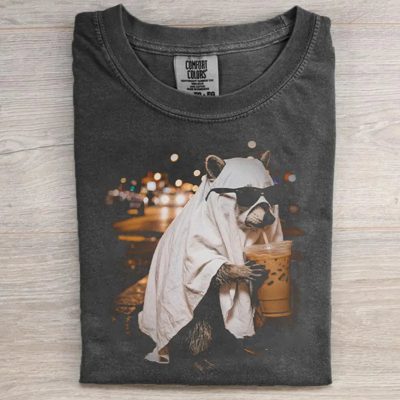 Funny Halloween Ghost Raccoon T-shirt