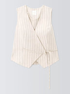 Women's 2-Piece Set (Striped or Solid Sleeveless Tank Top & High-Waisted Wide-Leg Trousers)
