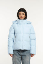 Detachable hooded down jacket