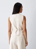 Women's 2-Piece Set (Striped or Solid Sleeveless Tank Top & High-Waisted Wide-Leg Trousers)