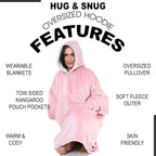 Oversized Hoodie Blanket Men Women, Ultra Soft Sherpa Fleece Warm Cosy Wearable Throw Sweatshirt Snuggle Oodies for Adults Teens with Big Pocket