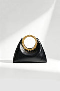 Curveinse Elegant Metal Ring Top Handle Bag