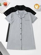 Women's Nightdress Set, Comfortable Casual Minimalist Fitted Aesthetic Homewear, Spring Summer Autumn Sleepwear Loungewear, Ladies Home Clothing, 2 Piece Outfit