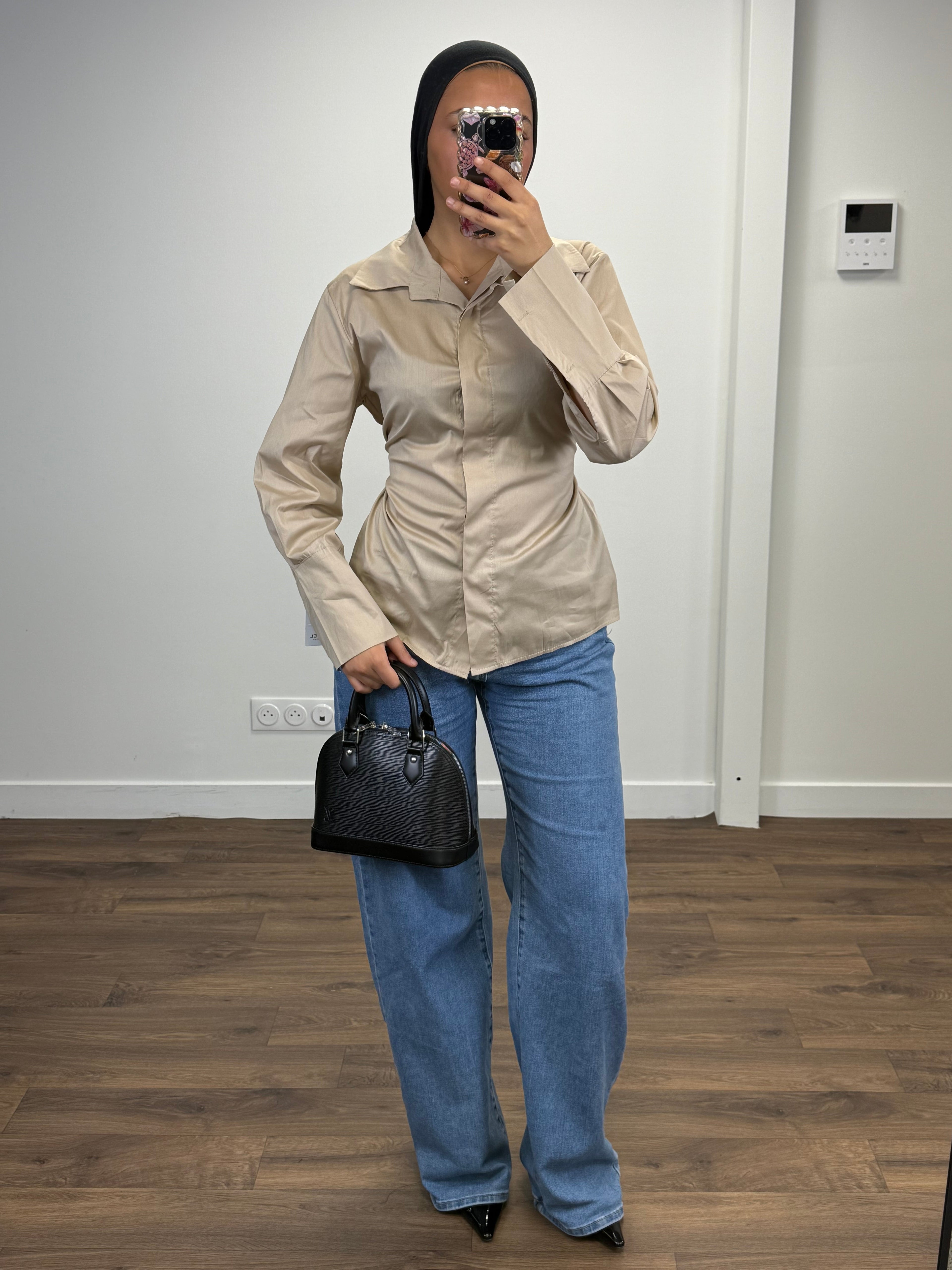 Chemise cintrée à la taille en coton