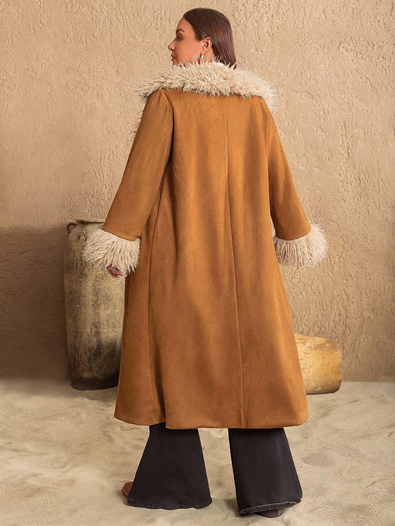 Fashionable Plus Size Fluff Jacket for Autumn-Winter